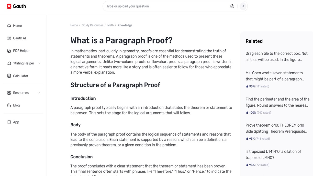 Unlock Geometry Mastery with Gauth's Paragraph Proof Support